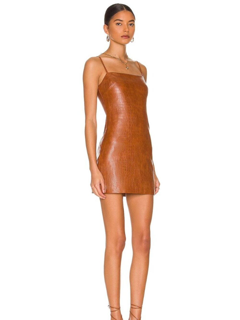 Bardot Croc Mini Dress - M - Picture 2 of 6
